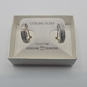 Victoria Townsend Sterling Silver Diamond Hoop Earrings